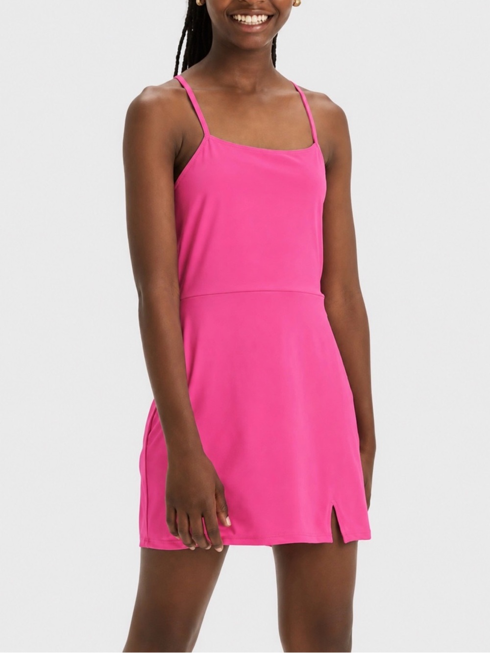 art class Hot Pink Spaghetti-Strap Slip Dress